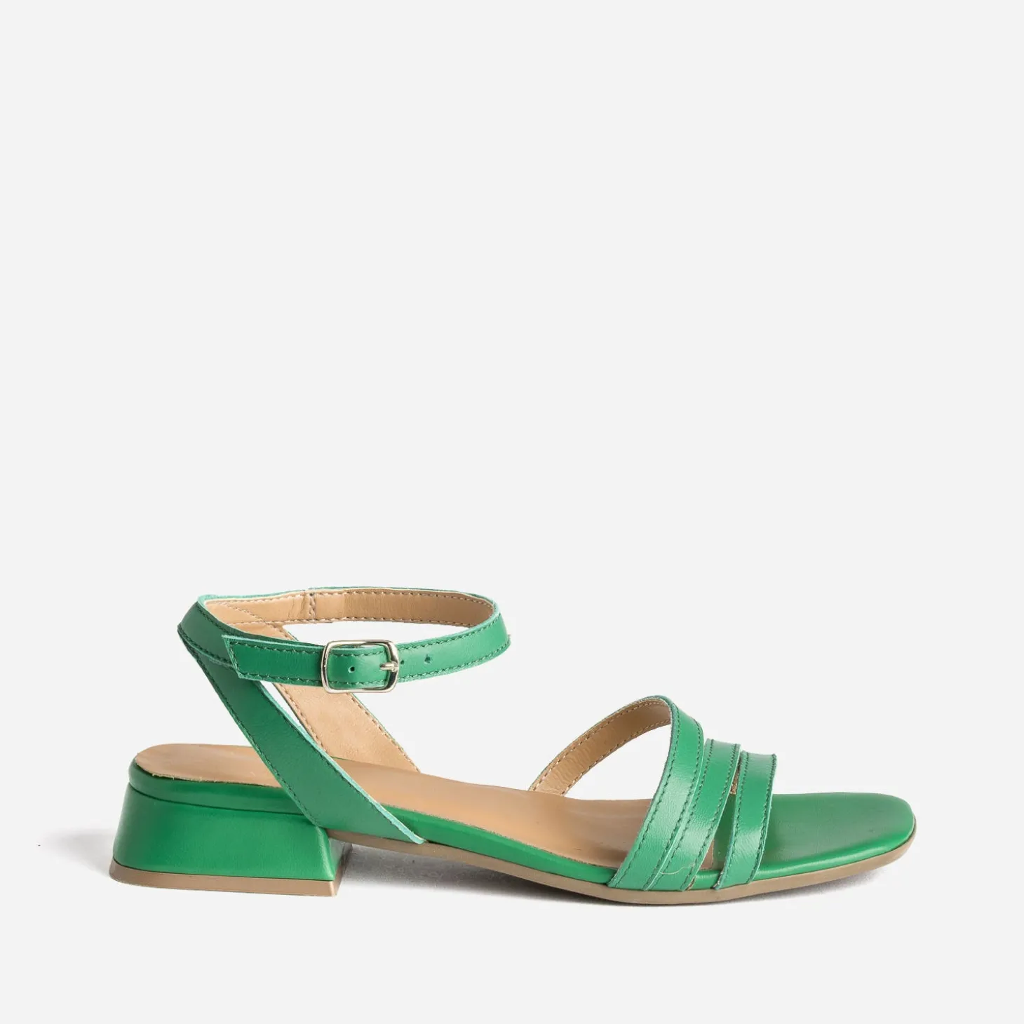 Sandale verte cuir éco-conçu