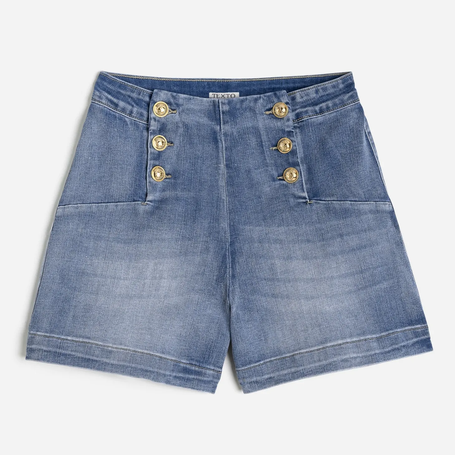 Short à pont TEXTO en jean bleu