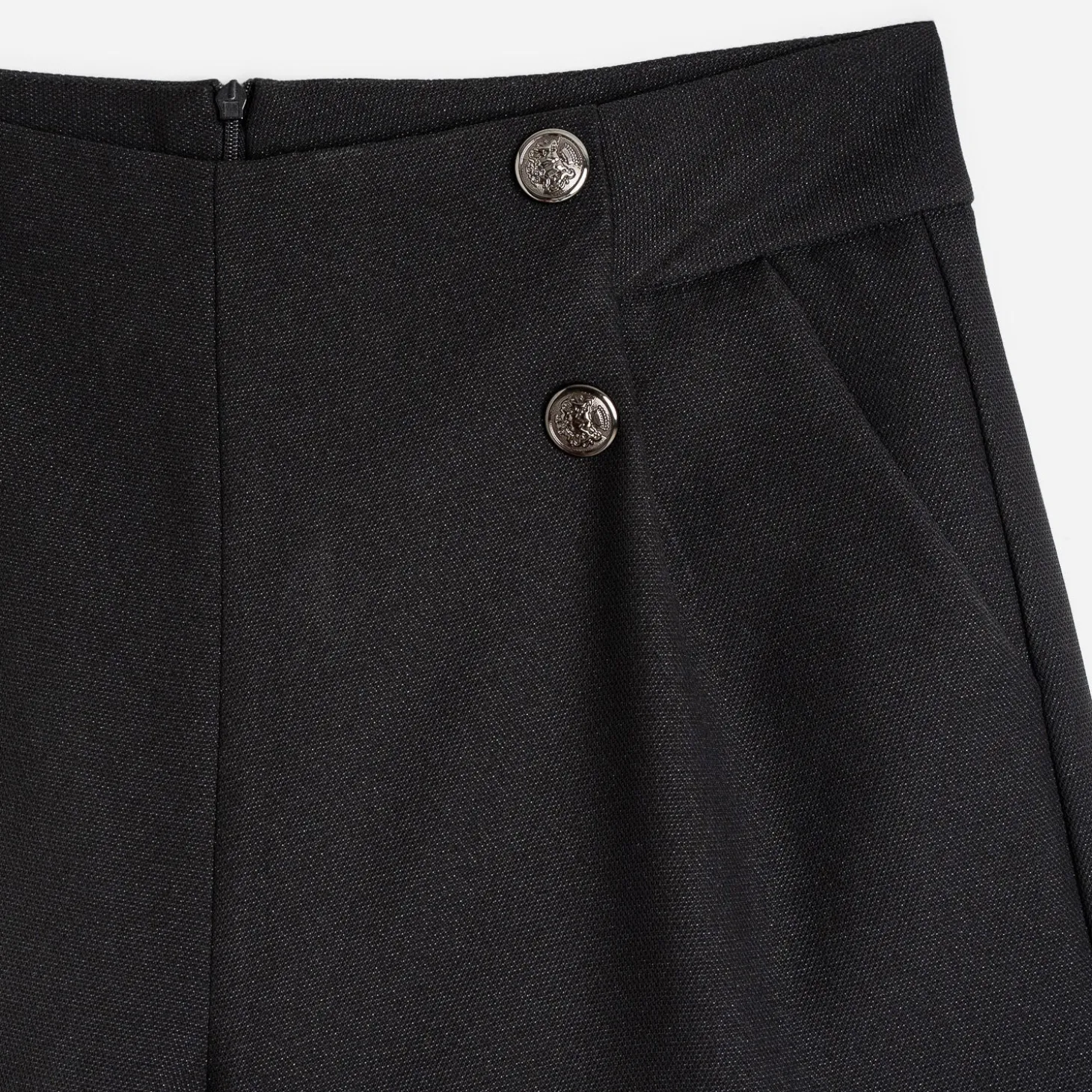 Short à pont TEXTO noir pailleté
