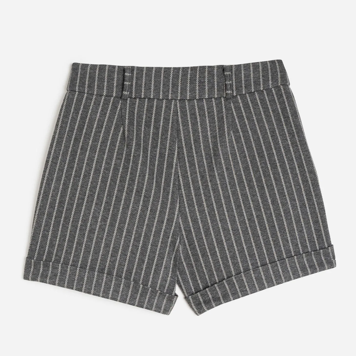 Short TEXTO gris à motif rayures