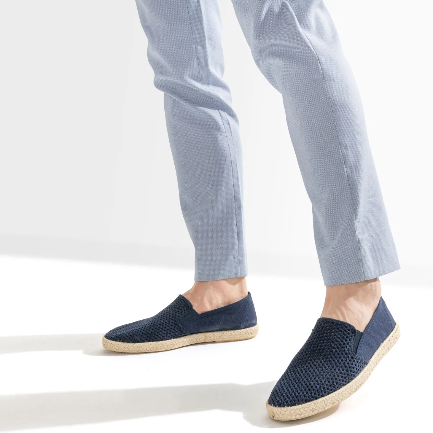 Slip-on marine ajouré en toile et mesh