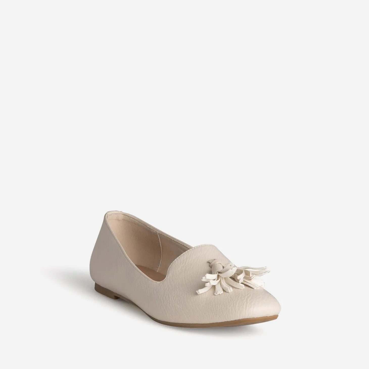 Slipper écru cuir
