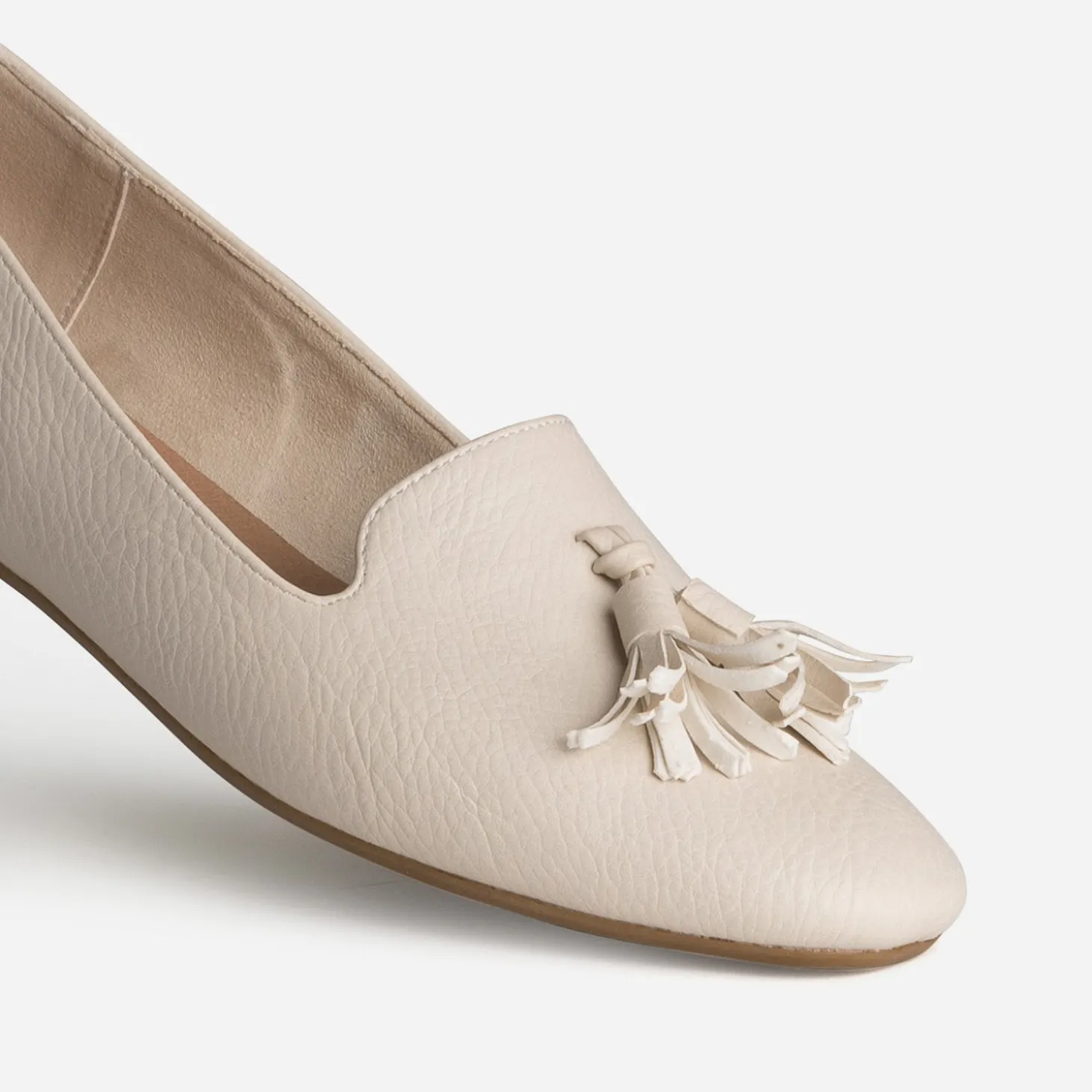Slipper écru cuir