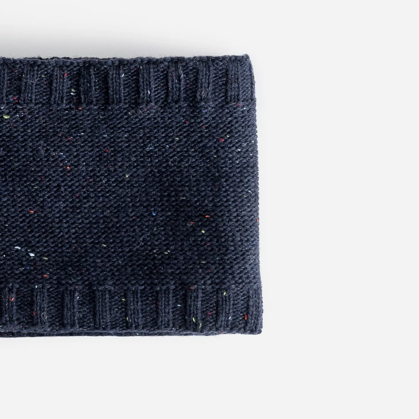 Snood marine chiné en tricot