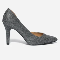 Stiletto TEXTO gris pailleté