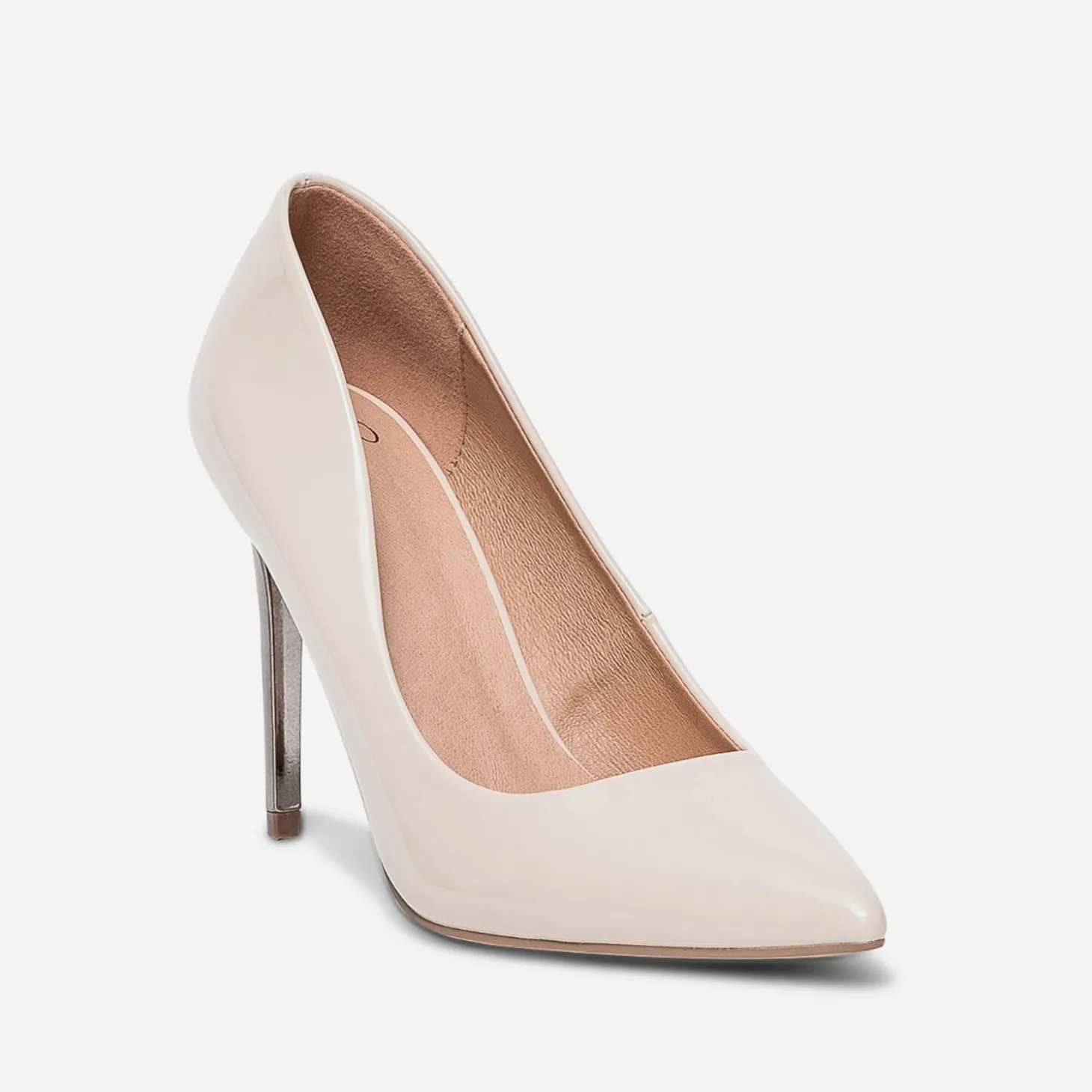Stiletto TEXTO nude verni à talon miroir