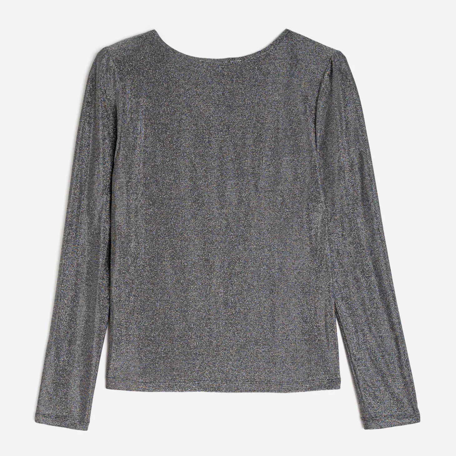 Tee-shirt TEXTO gris métallisé à épaulettes