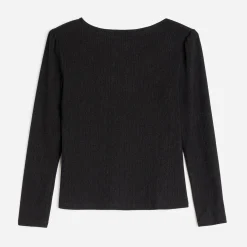 Tee-shirt TEXTO noir à épaulettes