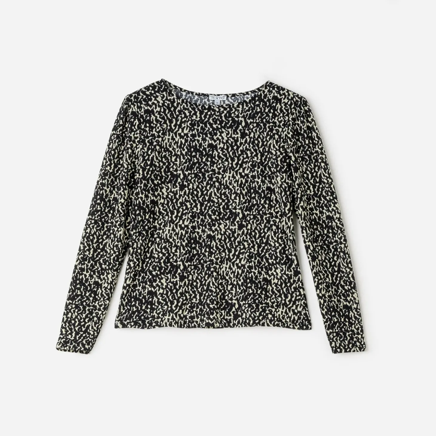 Tee-shirt TEXTO noir imprimé animalier à épaulettes