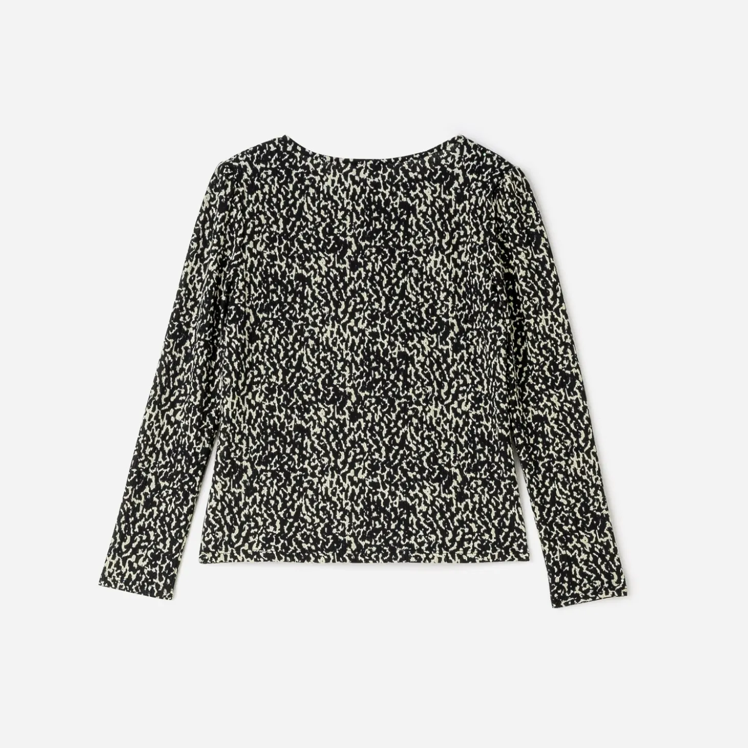 Tee-shirt TEXTO noir imprimé animalier à épaulettes