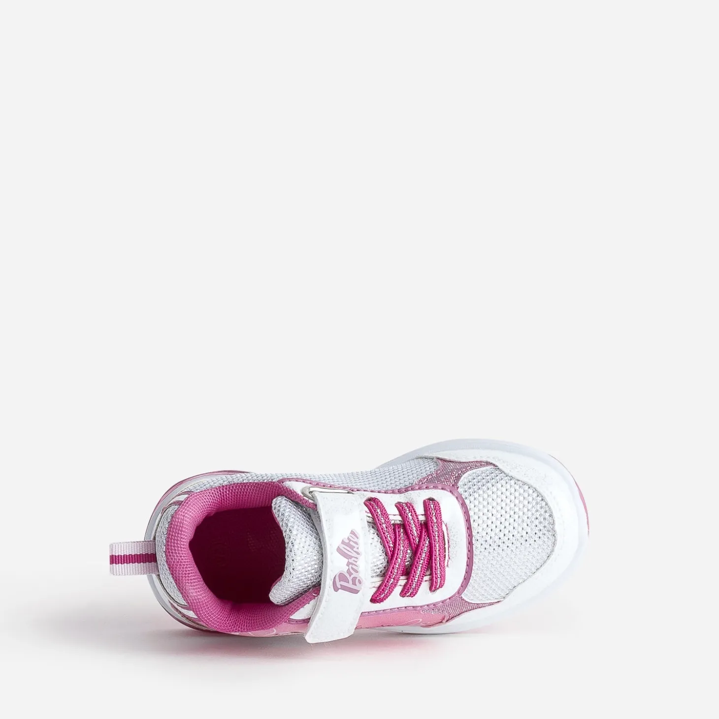 Tennis BARBIE rose et blanc pailleté semelle lumineuse