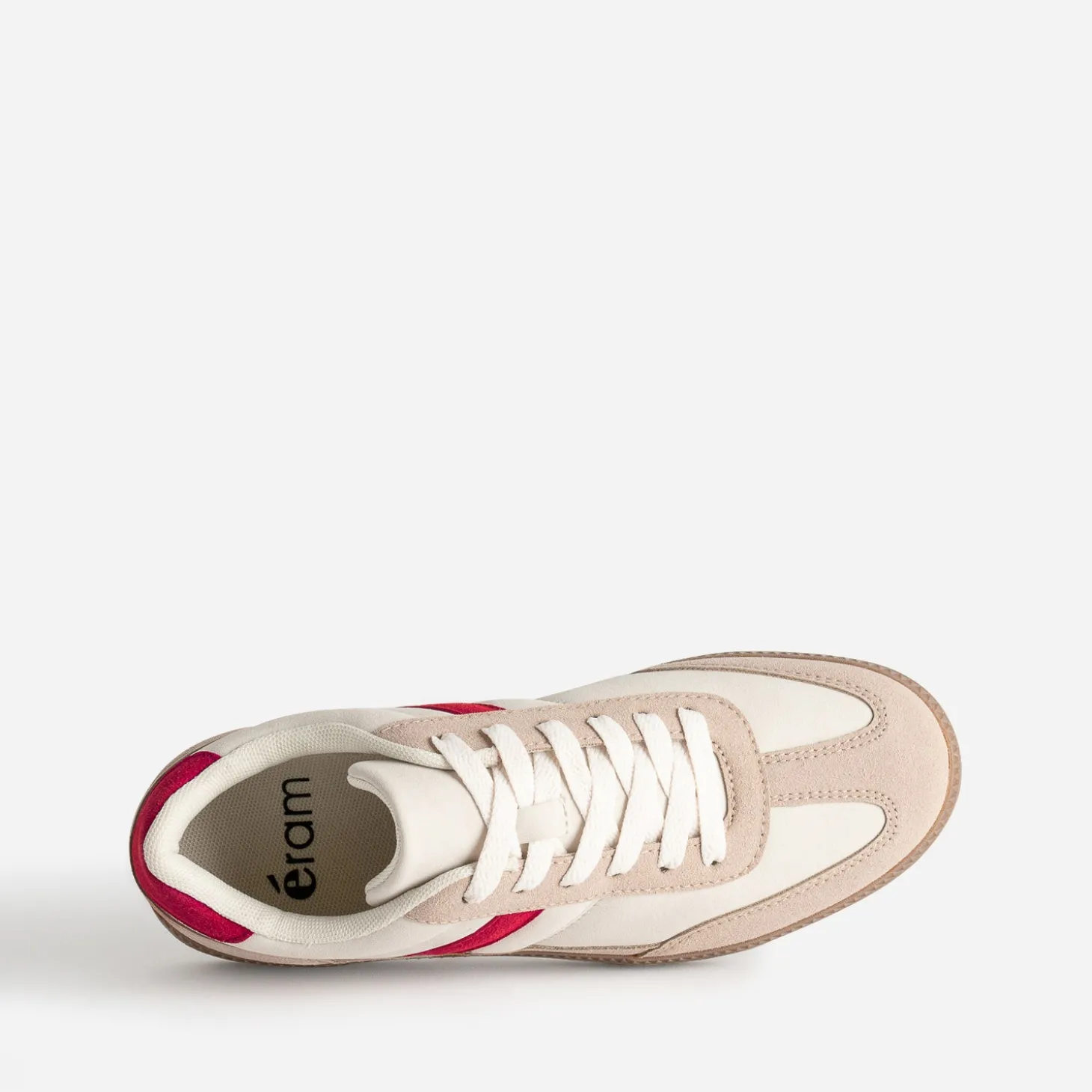 Tennis beige détails rouges