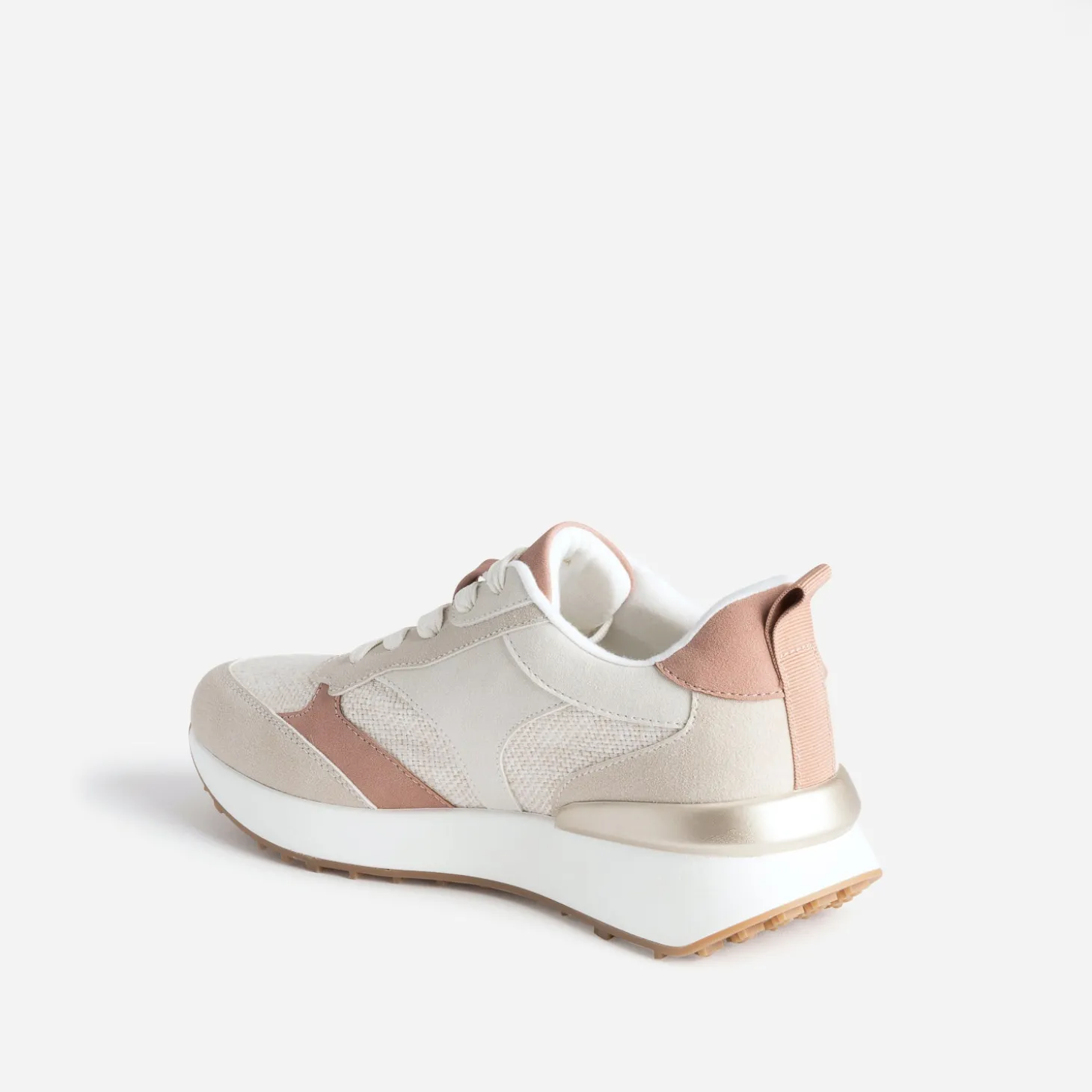 Tennis beige, vieux rose et taupe semelle amovible