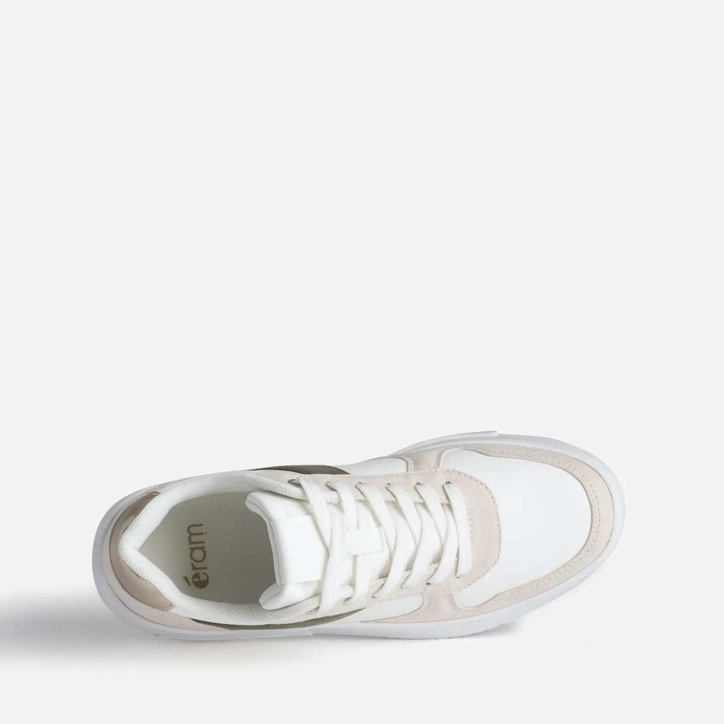 Tennis blanche, beige et kaki