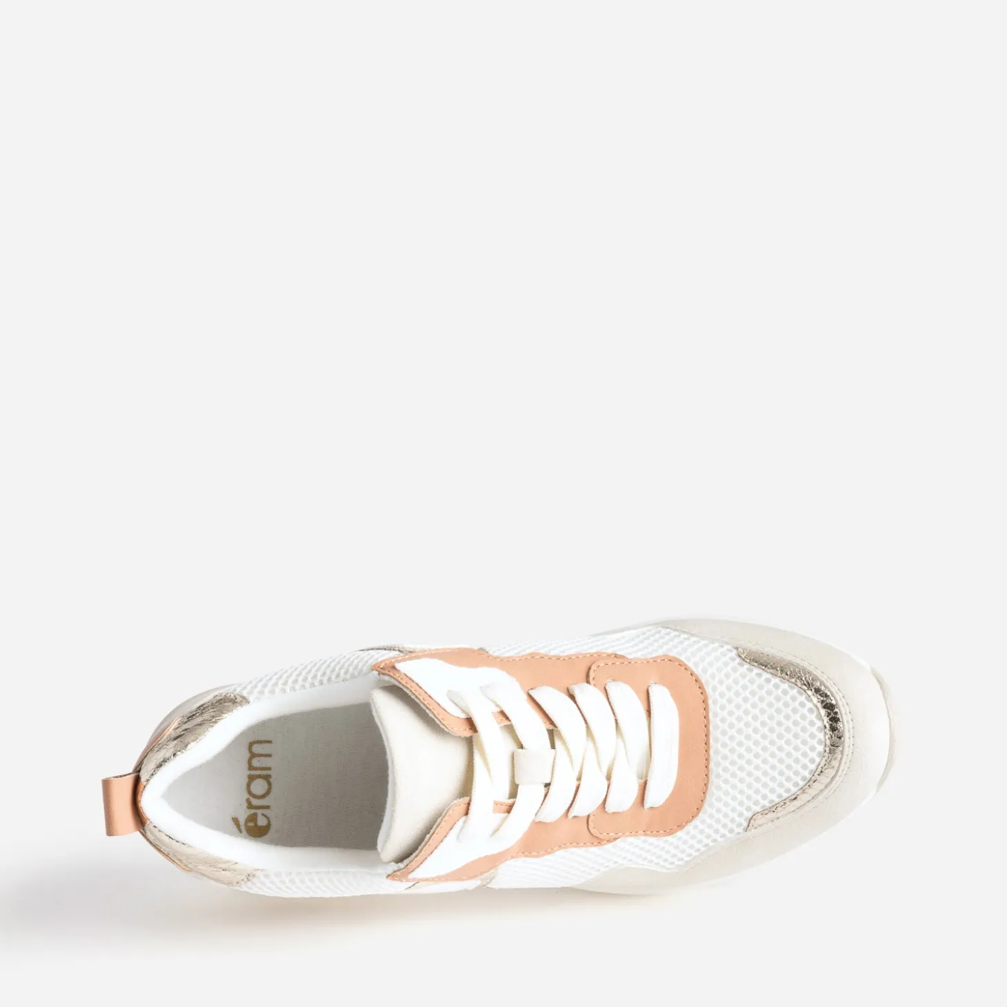 Tennis blanche, beige, terracotta semelle amovible