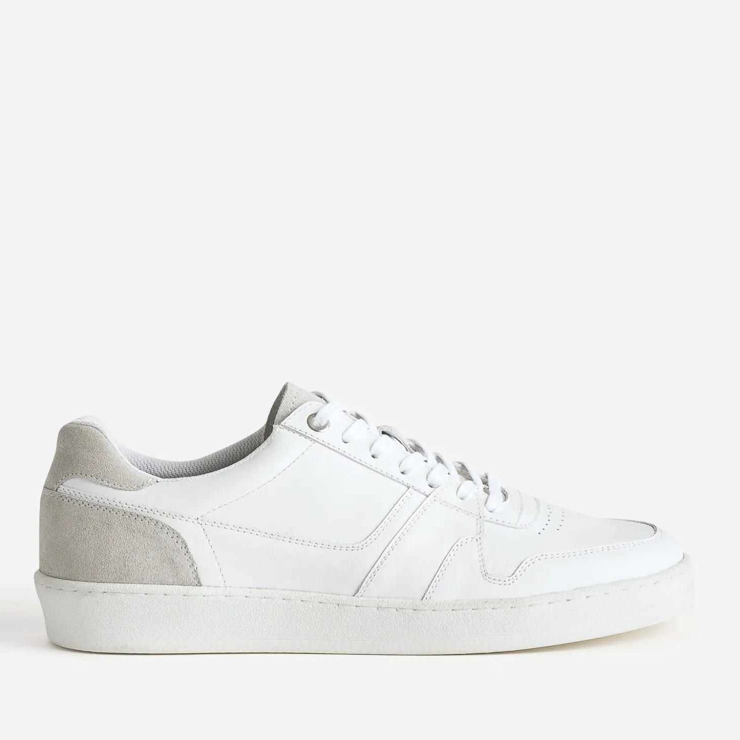 Tennis blanche éco-conçue en cuir détails gris
