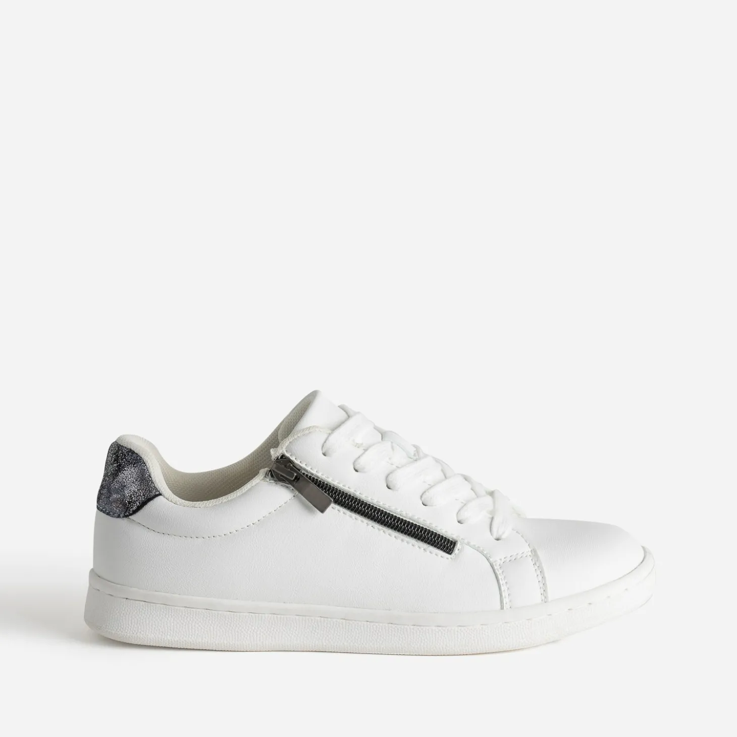 Tennis blanche contrefort marine irisé