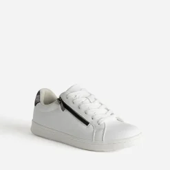 Tennis blanche contrefort marine irisé