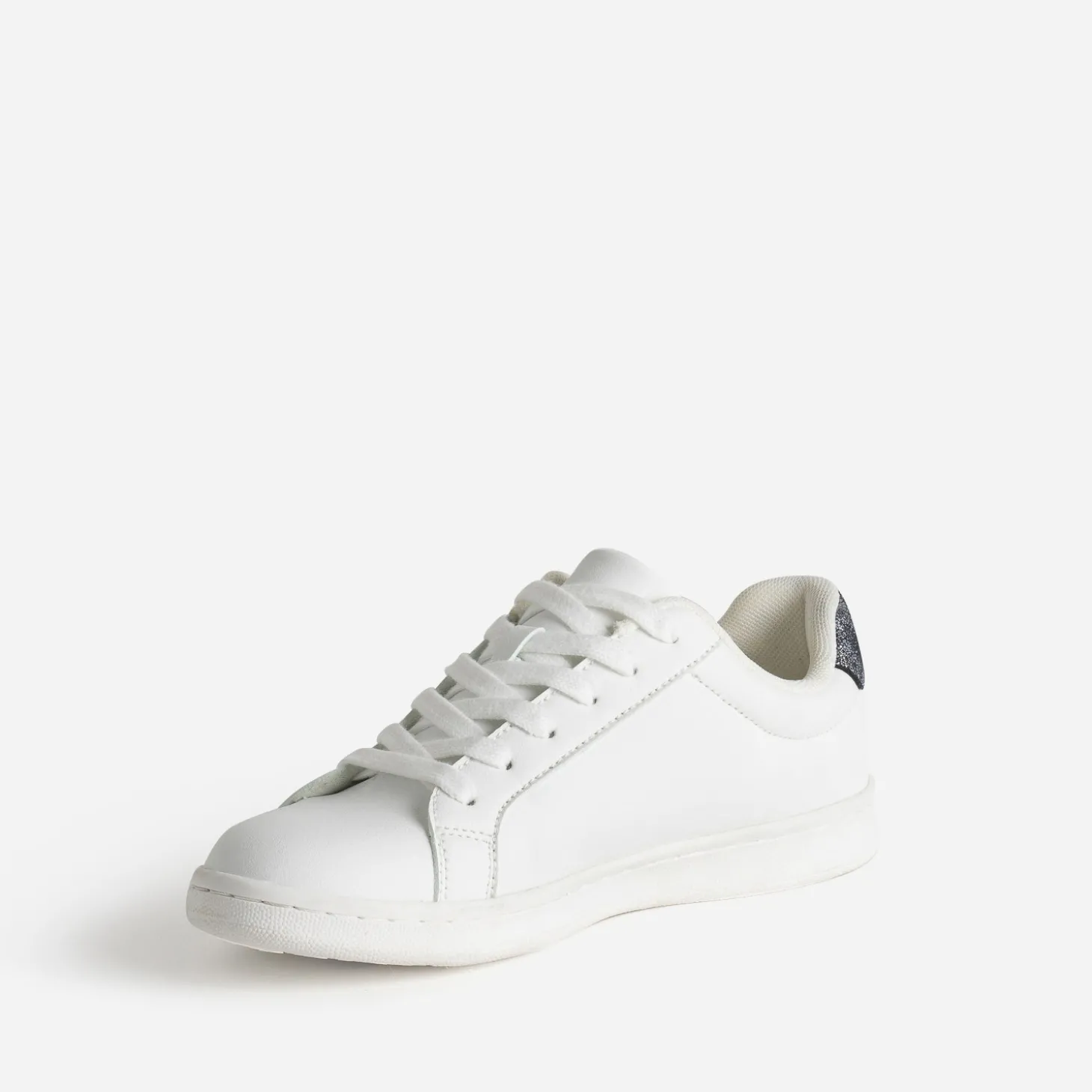 Tennis blanche contrefort marine irisé