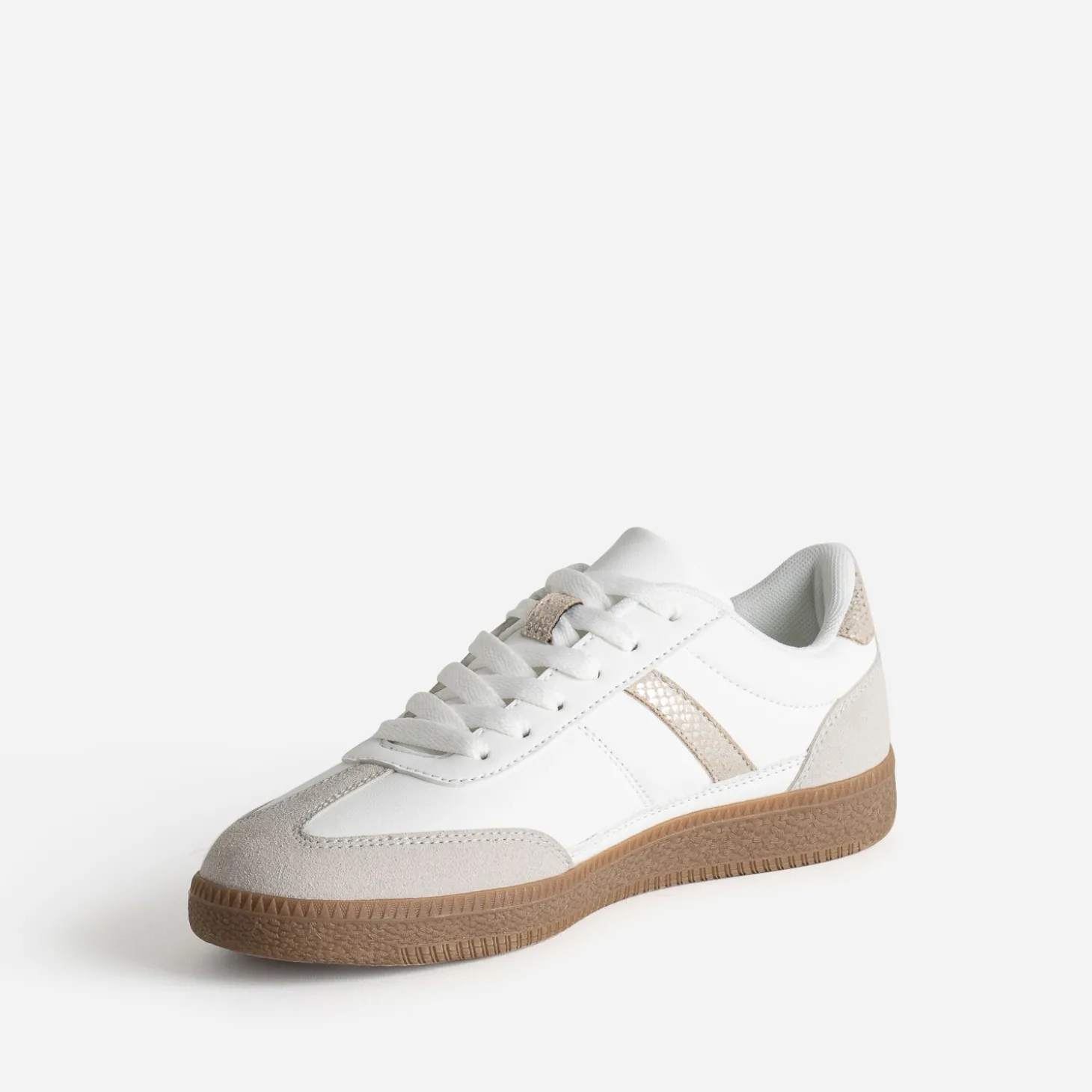 Tennis blanche et grise détails effet python
