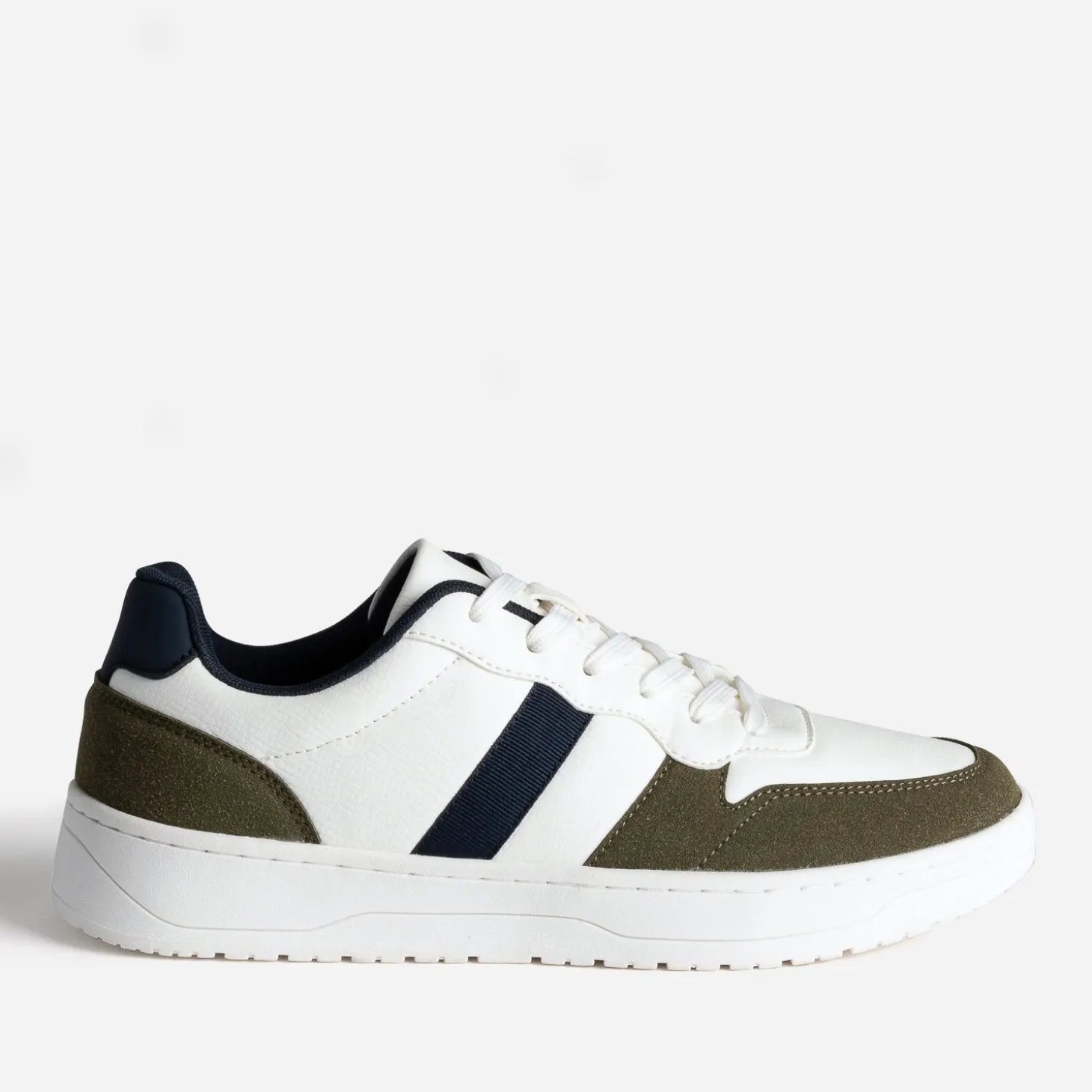 Tennis blanche, kaki et marine