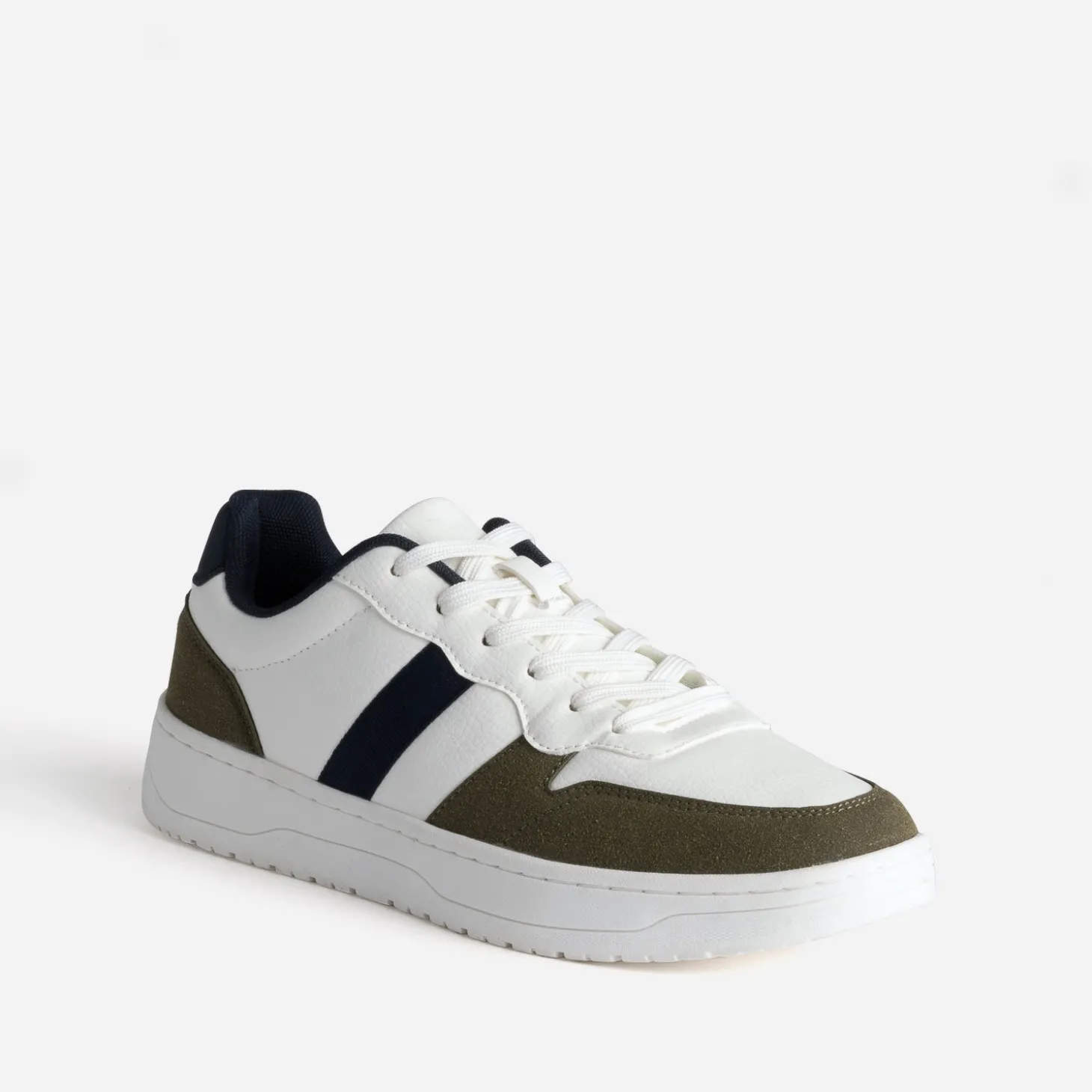 Tennis blanche, kaki et marine