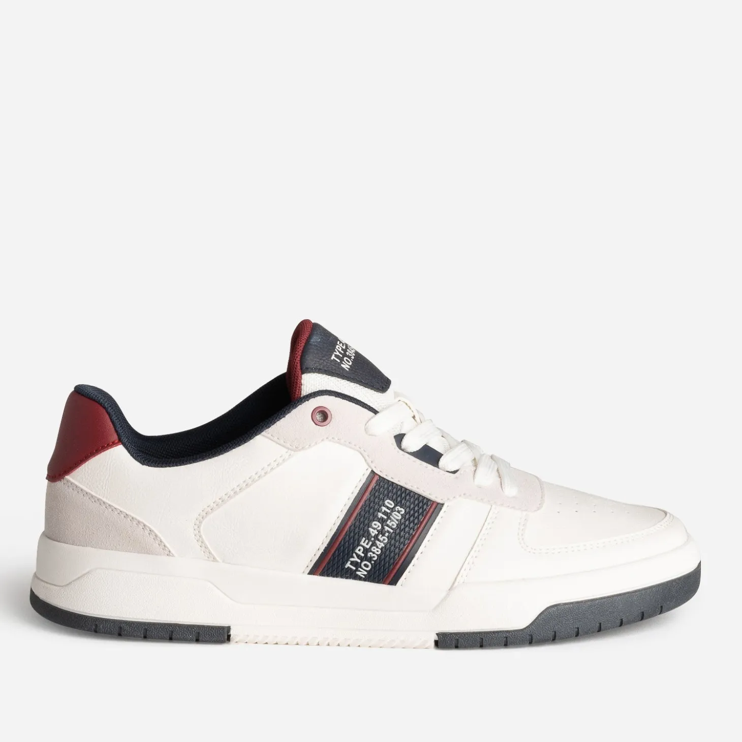 Tennis blanche, marine, bordeaux