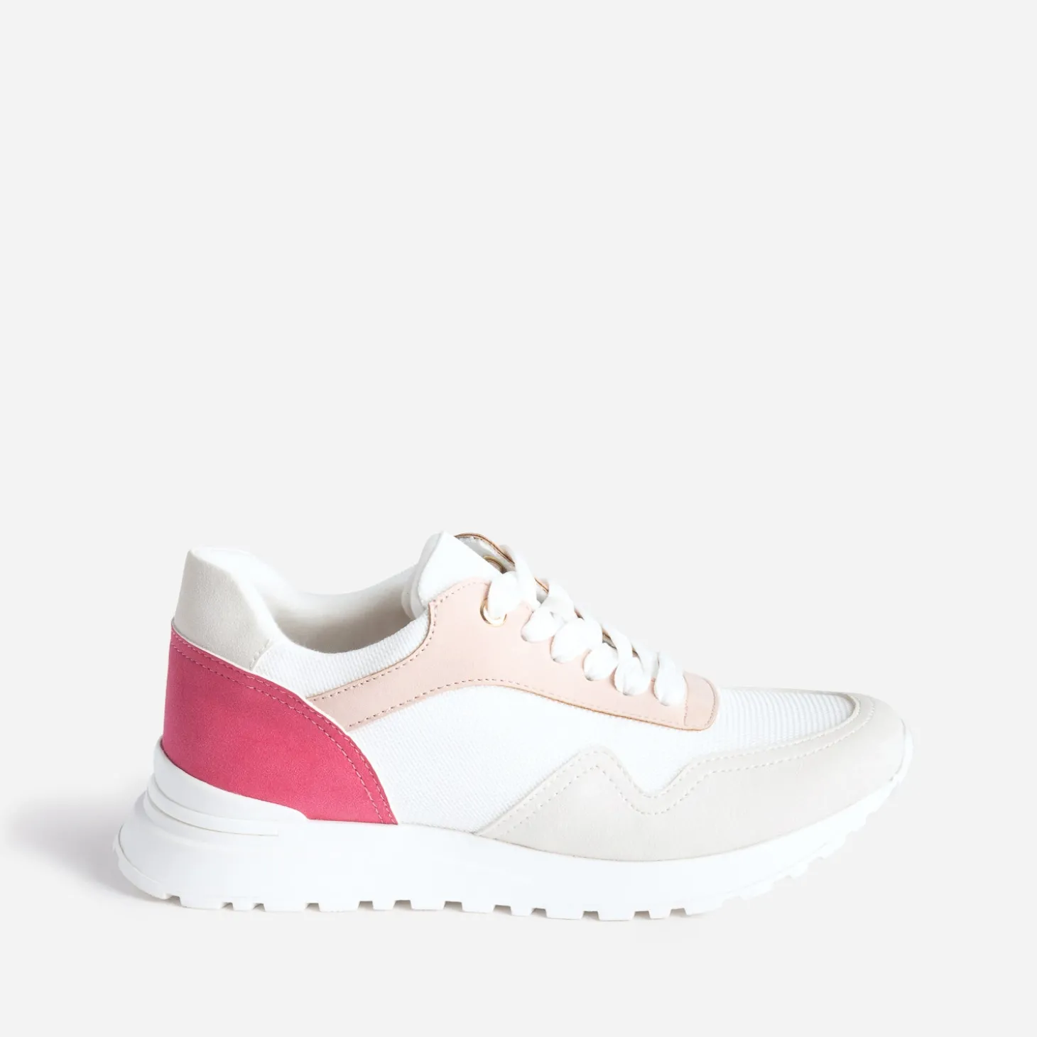 Tennis blanche, rose et grise semelle amovible