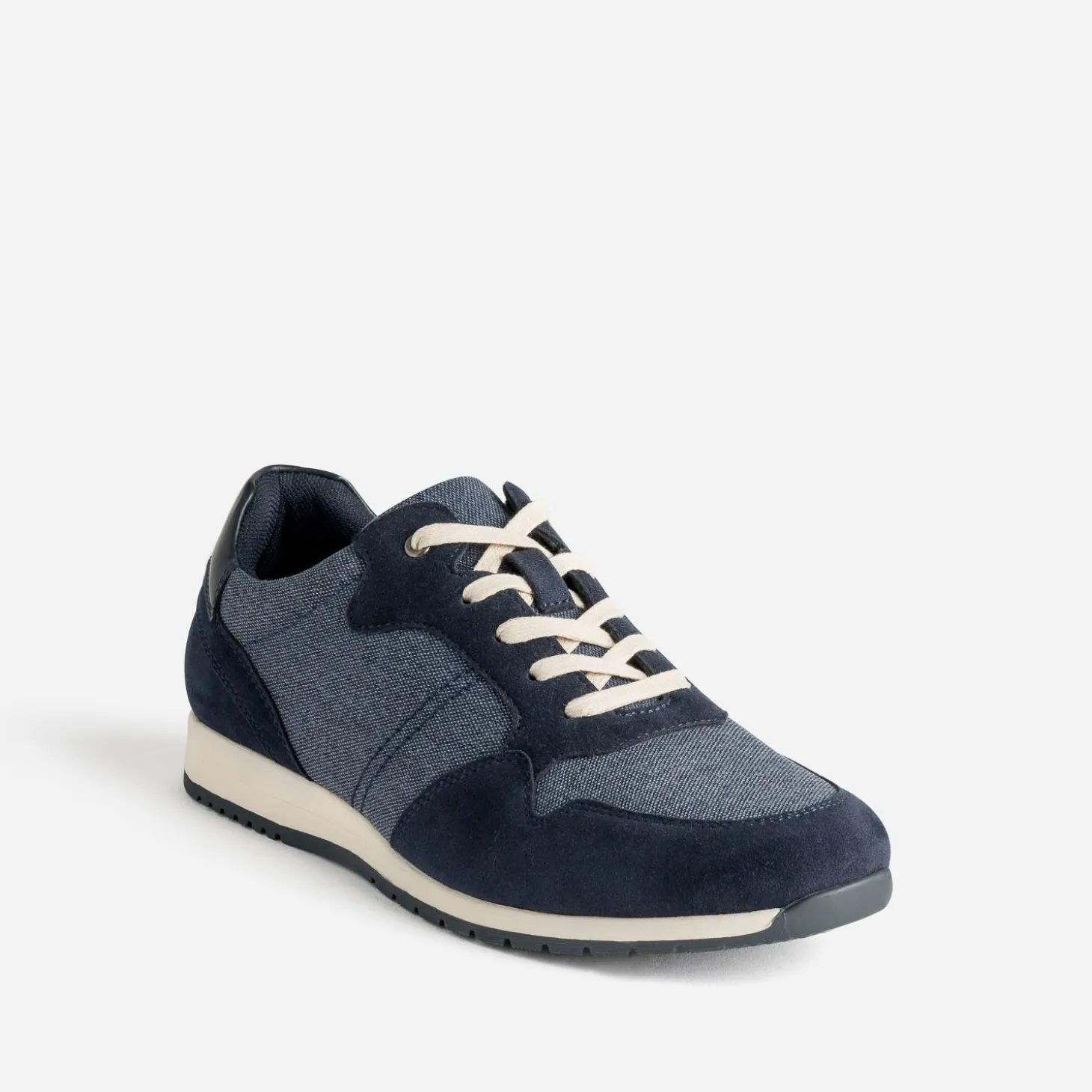 Tennis bleu marine bi matière