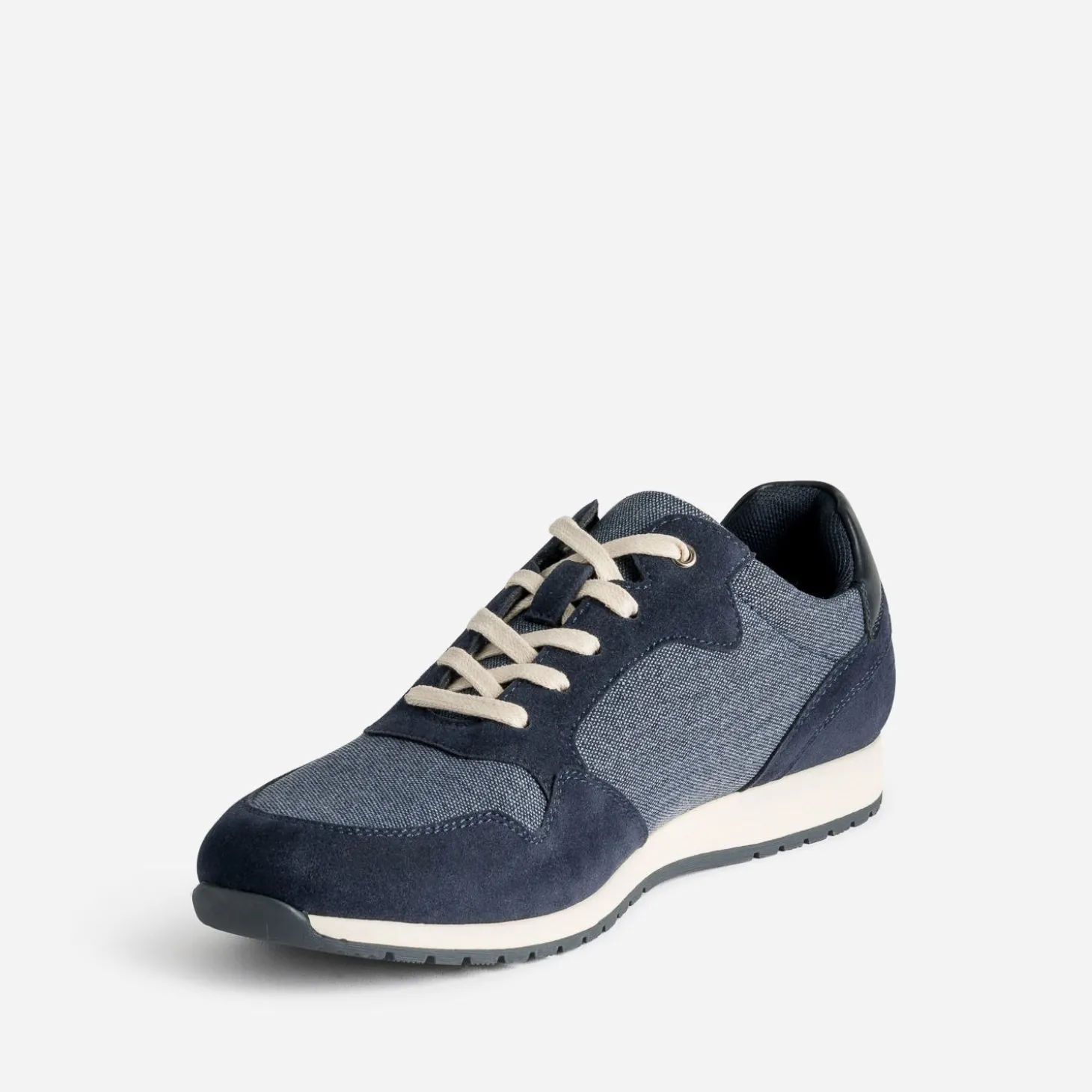 Tennis bleu marine bi matière