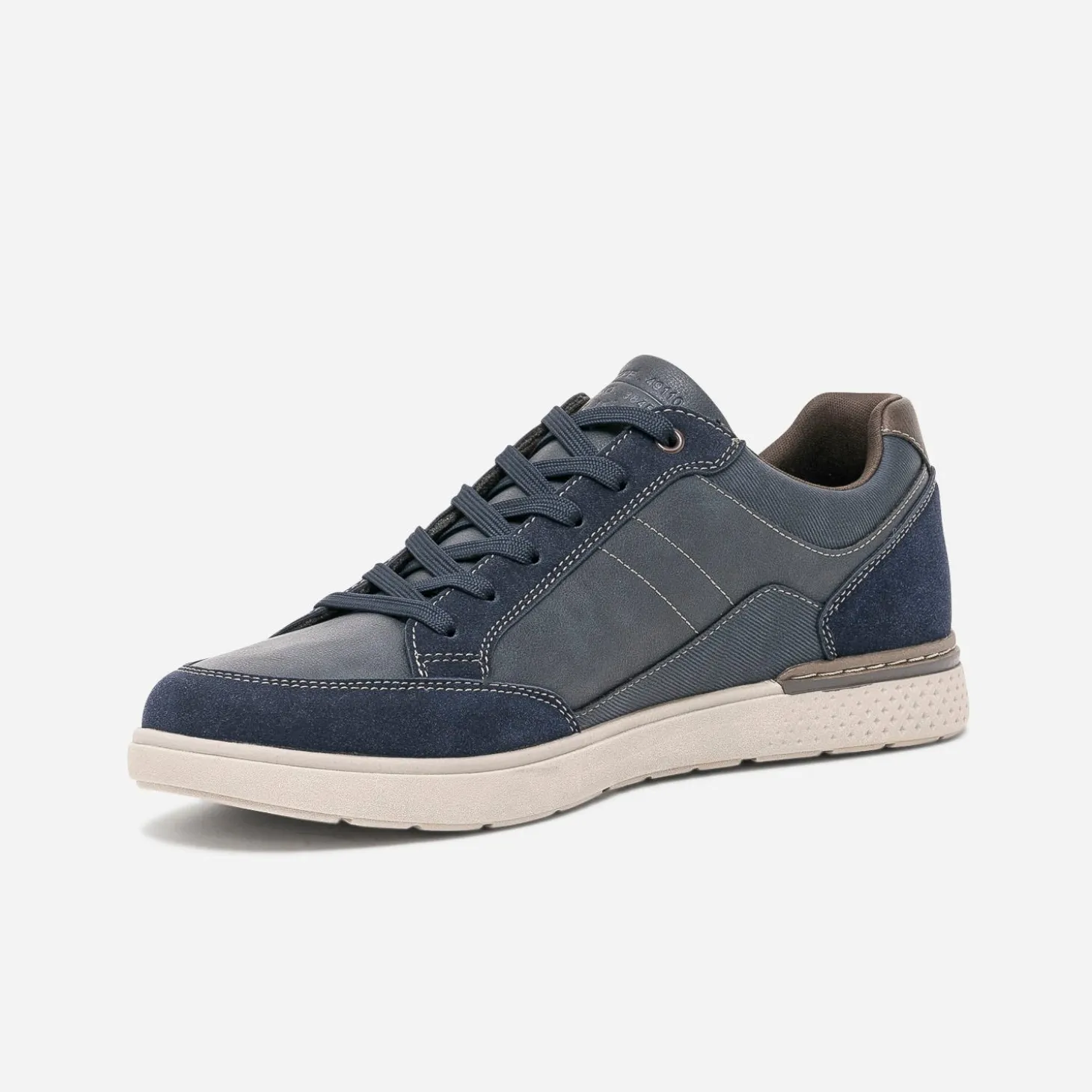 Tennis bleu marine bi matière