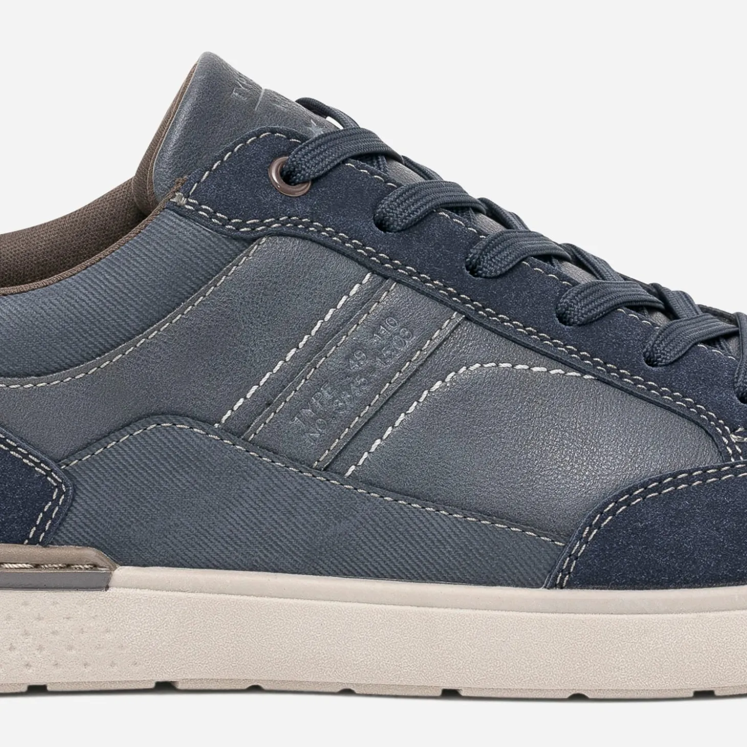 Tennis bleu marine bi matière