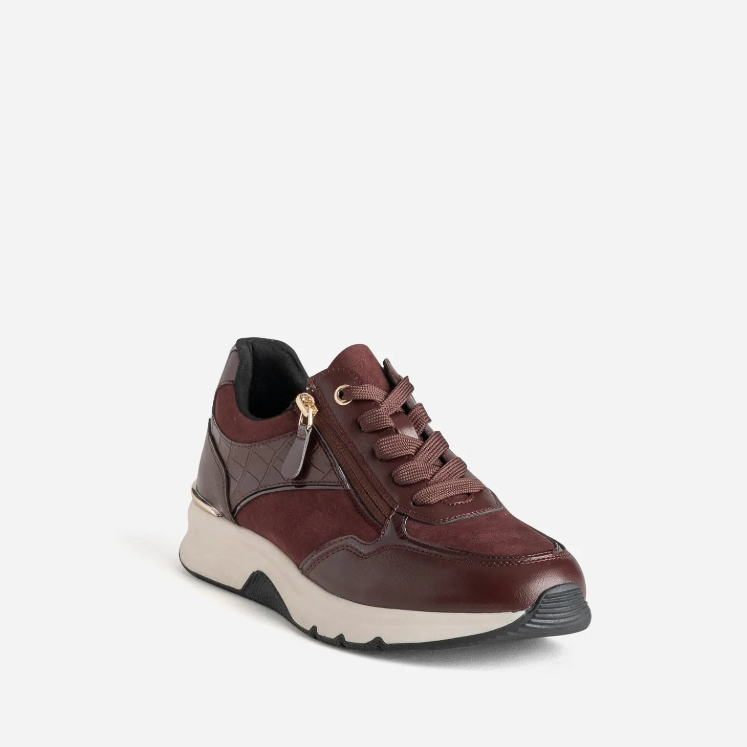 Tennis bordeaux bi-matière