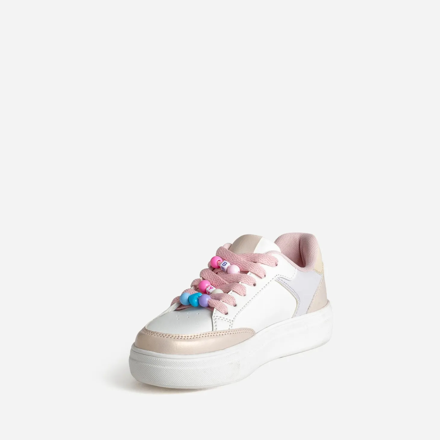 Tennis BUGGY blanche et pastel détails perles