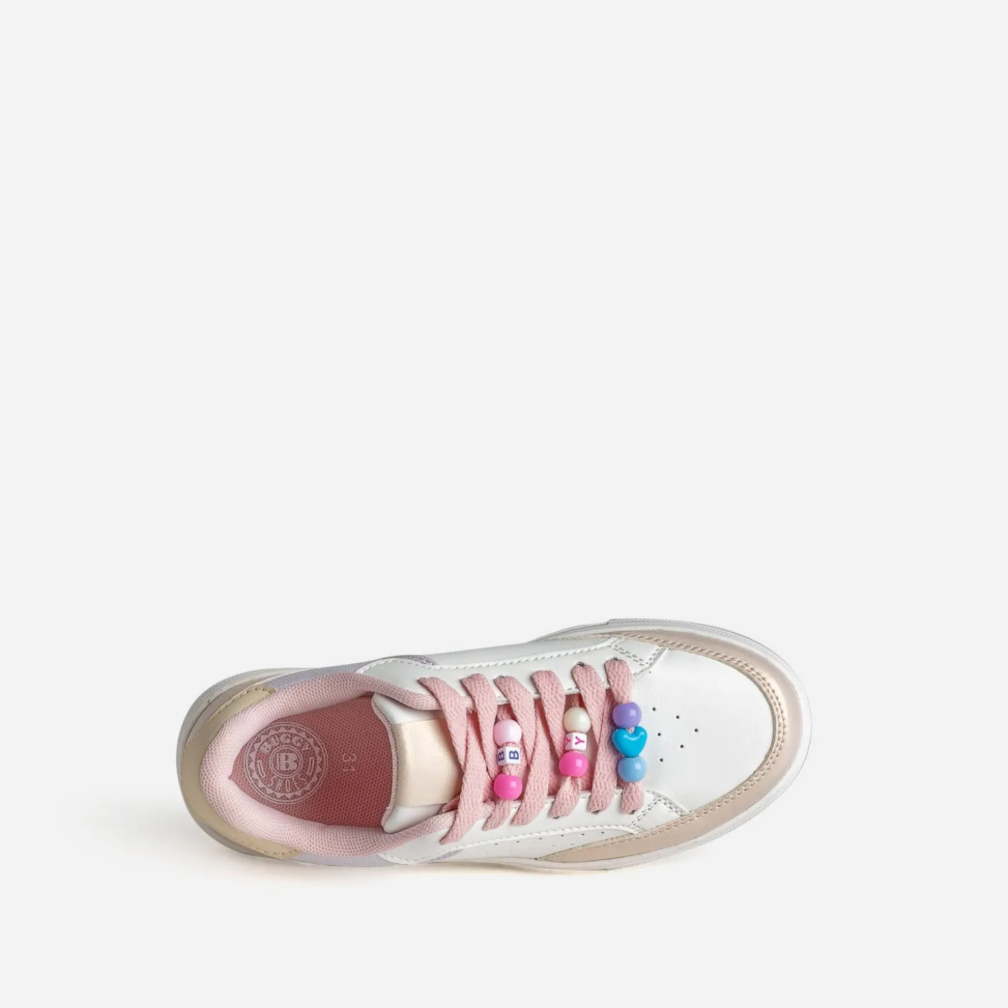 Tennis BUGGY blanche et pastel détails perles