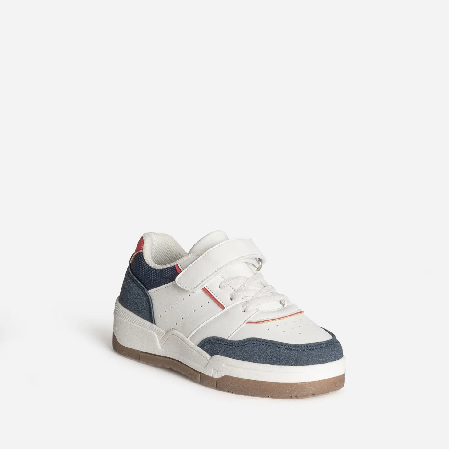 Tennis BUGGY blanche, marine et rouge