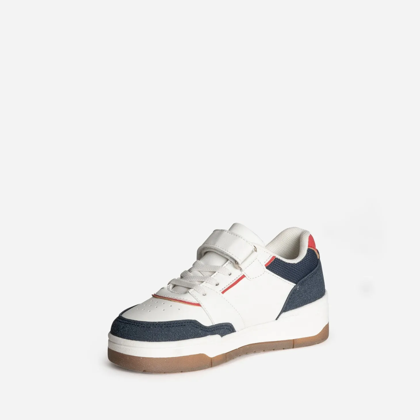 Tennis BUGGY blanche, marine et rouge