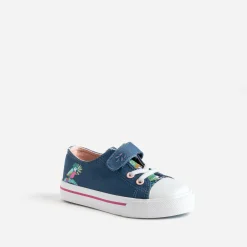 Tennis BUGGY bleue toile motif perroquets
