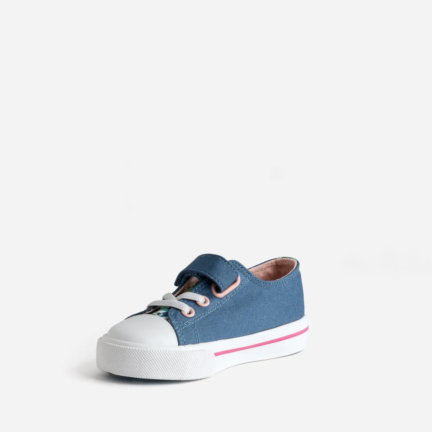 Tennis BUGGY bleue toile motif perroquets