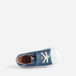 Tennis BUGGY bleue toile motif perroquets