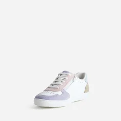 Tennis BUGGY cuir blanc et pastel