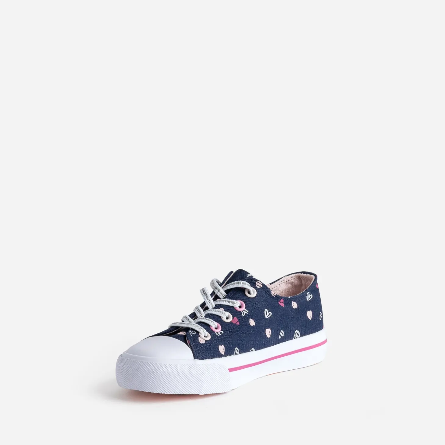 Tennis BUGGY marine toile motifs cœurs