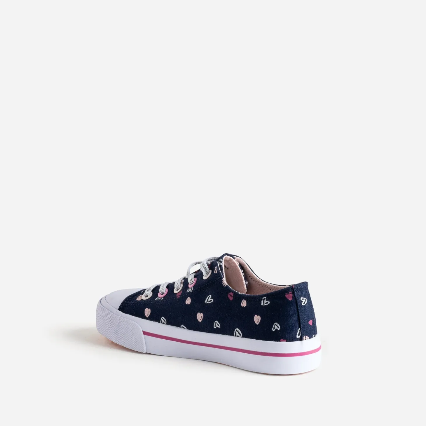 Tennis BUGGY marine toile motifs cœurs