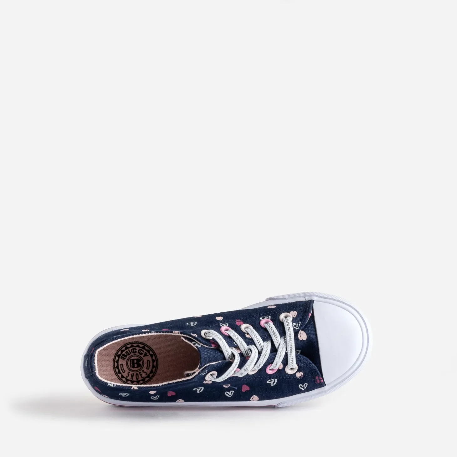 Tennis BUGGY marine toile motifs cœurs