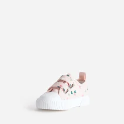 Tennis BUGGY rose toile imprimée cœurs