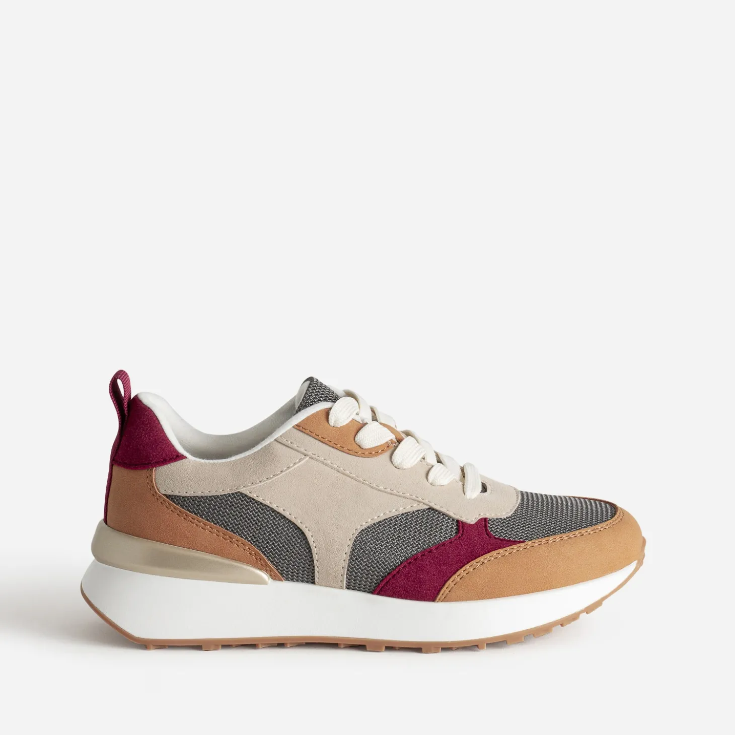 Tennis camel, bordeaux et beige semelle amovible