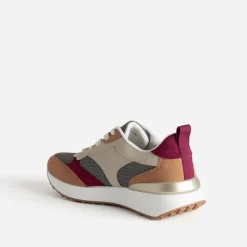 Tennis camel, bordeaux et beige semelle amovible
