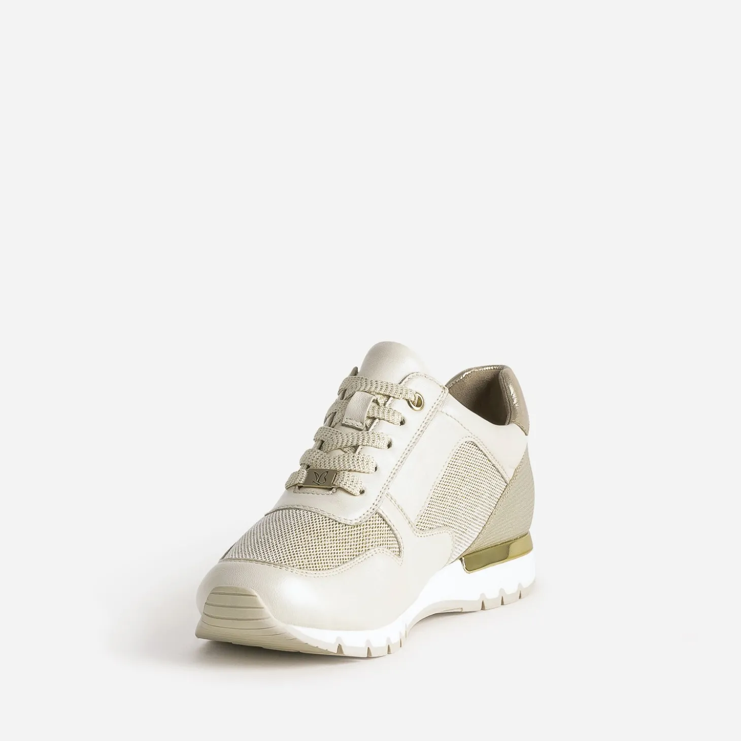 Tennis CAPRICE beige et textile pailleté