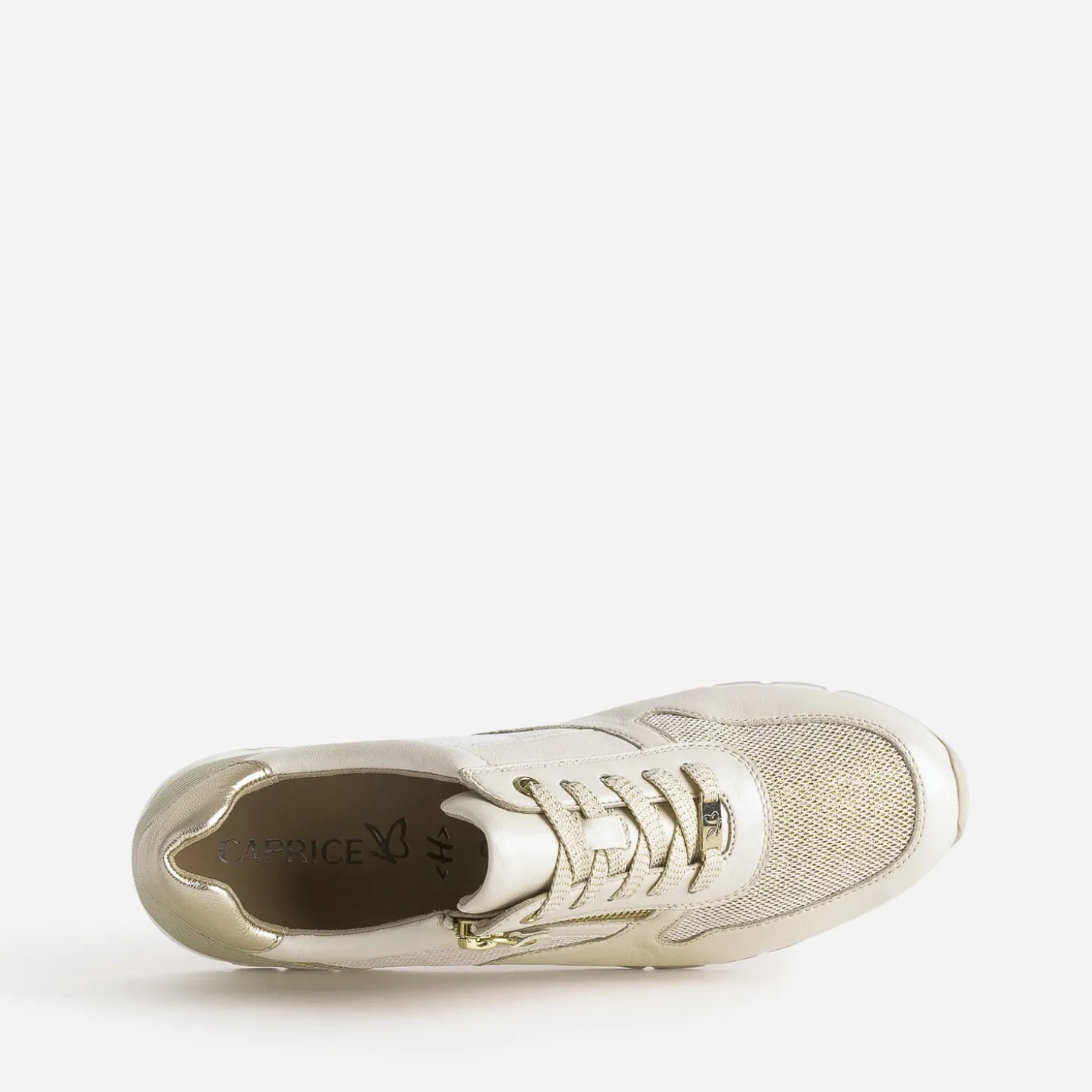 Tennis CAPRICE beige et textile pailleté