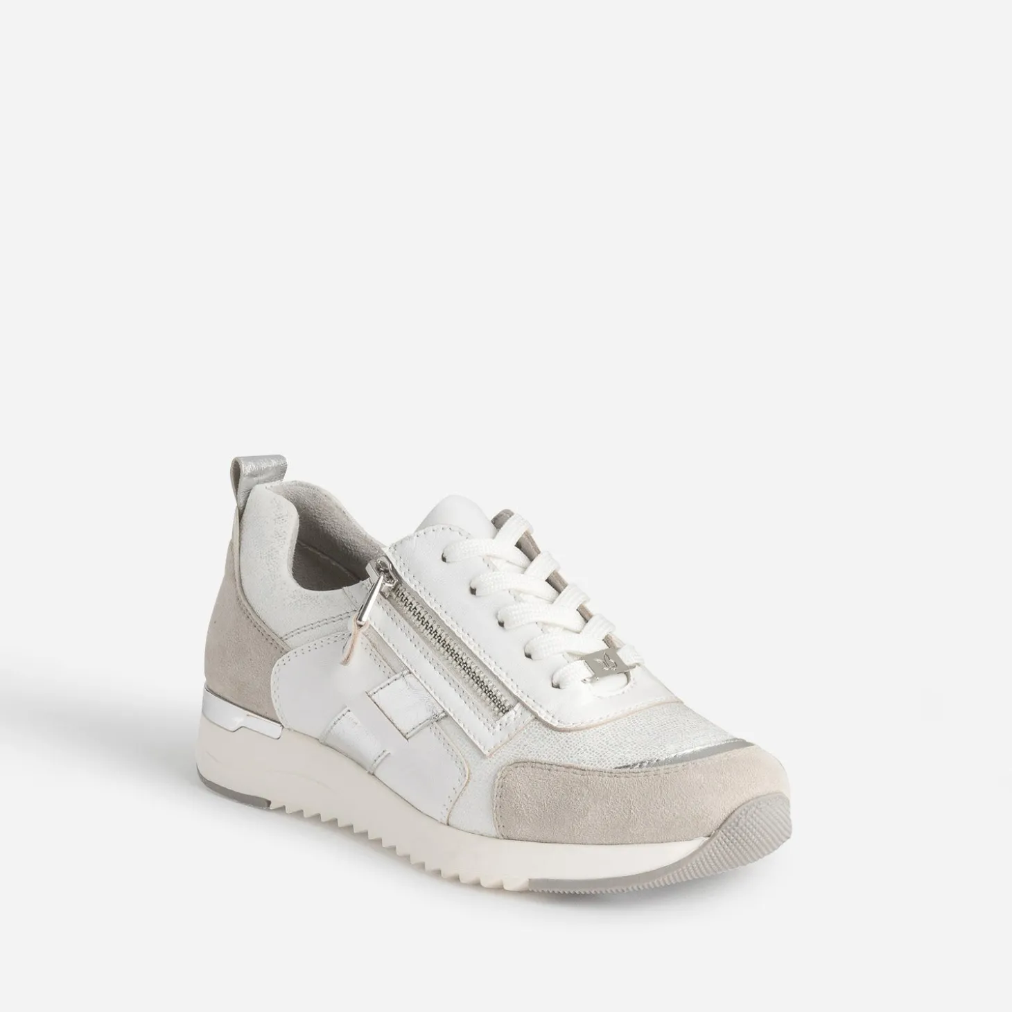 Tennis CAPRICE blanche, grise et argent